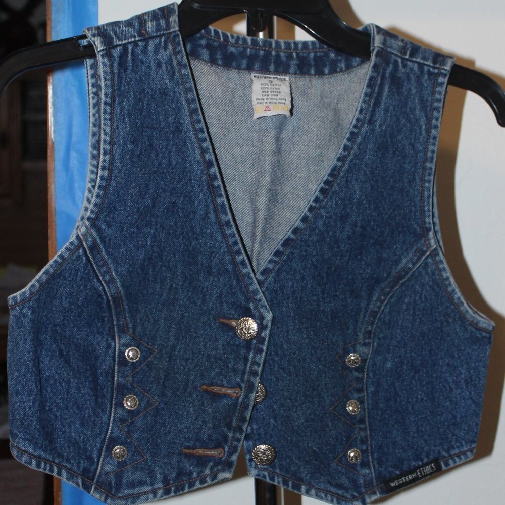 Western Ethics girls blue jean vest